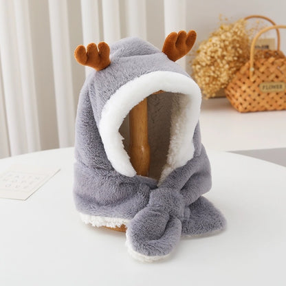 Kindermütze mit Ohrenklappen, gestrickt, warm
