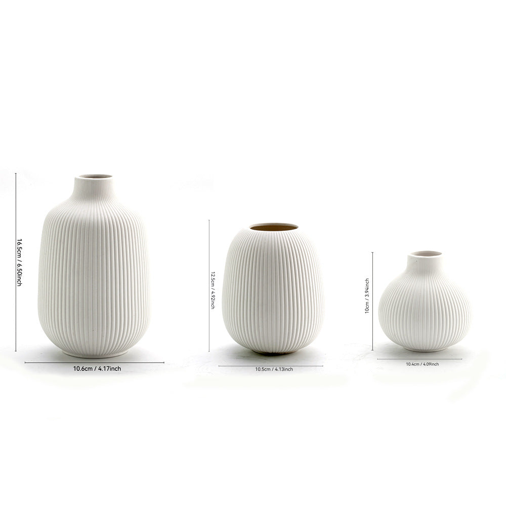 Keramikblumenvase, Landhausstil, Webstruktur