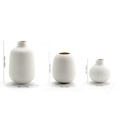 Keramikblumenvase, Landhausstil, Webstruktur