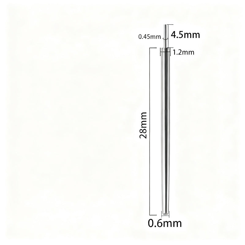 Titan-Piercingstab, flache Basis, Innengewinde