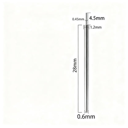 Titan-Piercingstab, flache Basis, Innengewinde