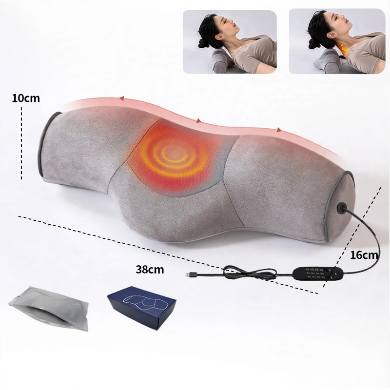 Nackenkissen mit Wärmefunktion und Massage, rund