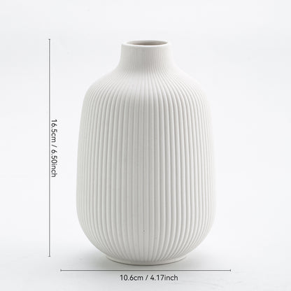 Keramikblumenvase, Landhausstil, Webstruktur