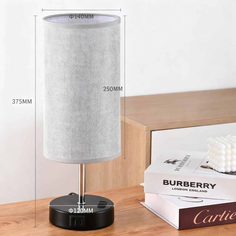 Tischleuchte USB, LED, dimmbar, Stoff