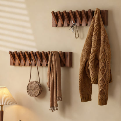 Holz-Wandgarderobe Klaviertasten-Design, 4–12 Haken