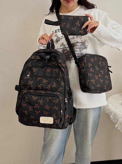 Damen-Rucksack-Set, 3-teilig, Nylon, große Kapazität