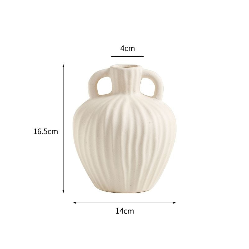 Keramikblumenvase, Landhausstil, Webstruktur