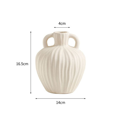 Keramikblumenvase, Landhausstil, Webstruktur