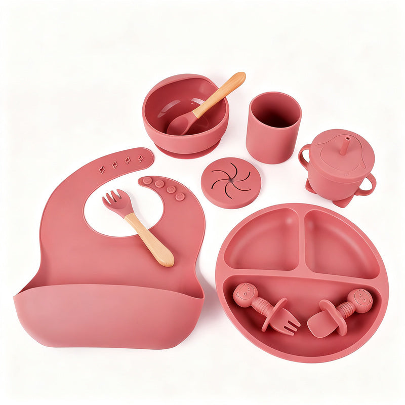 Kindergeschirr-Set aus Silikon, 6-teilig