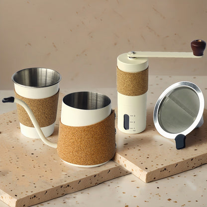 Handaufguss-Kaffee-Set, Edelstahl, 14–15-teilig