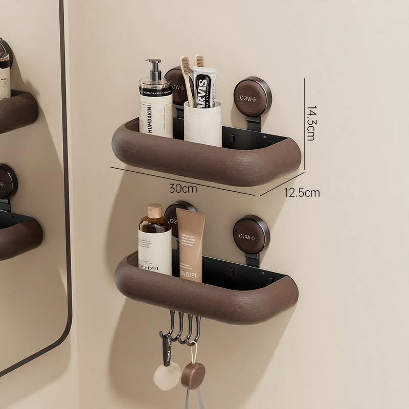 Badezimmer-Wandregal mit Saugnapf, ablaufbar