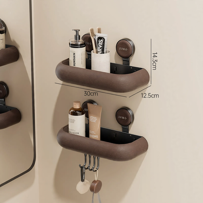 Badezimmer-Wandregal mit Saugnapf, ablaufbar