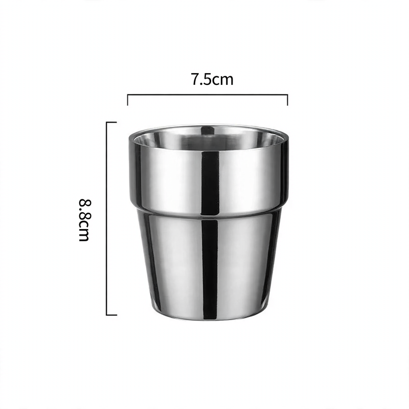 Doppelwandiger Edelstahlbecher, 175–260 ml