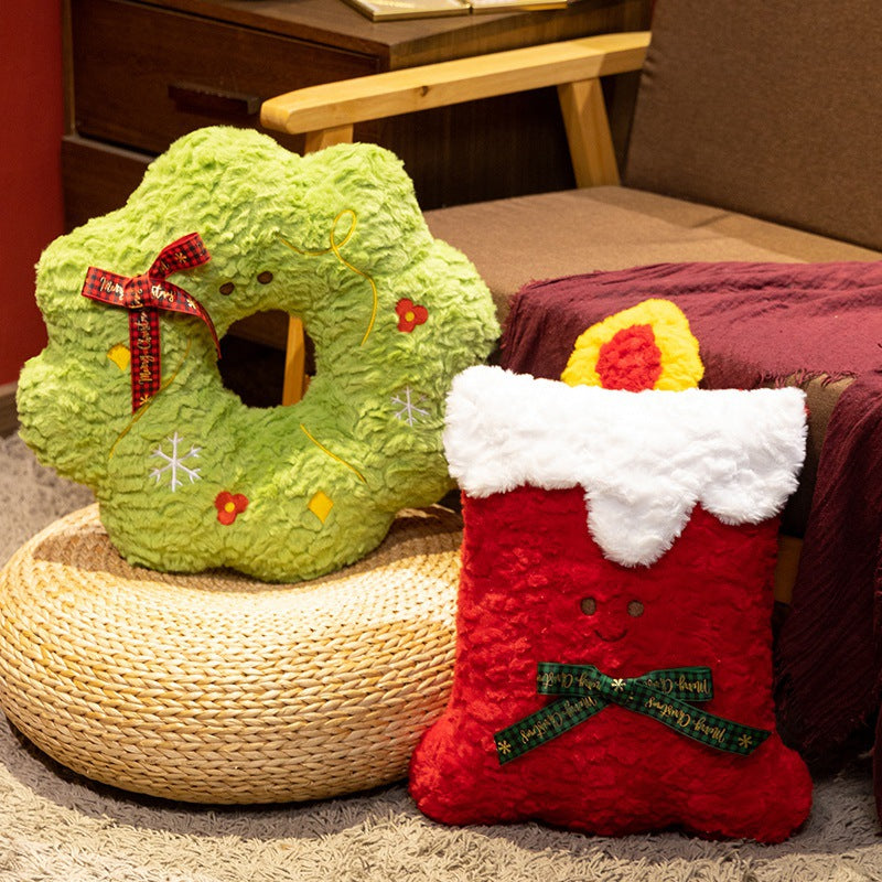 Weihnachts-Plüschkissen mit Motiven, 40 cm