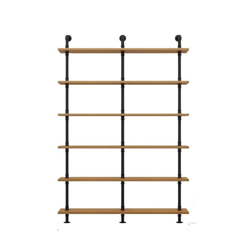 Wandregal aus Holz, 140–240 cm, mit Metallhalterungen