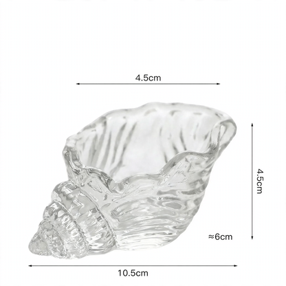 Muschelförmiger Glaskerzenhalter in Farbe