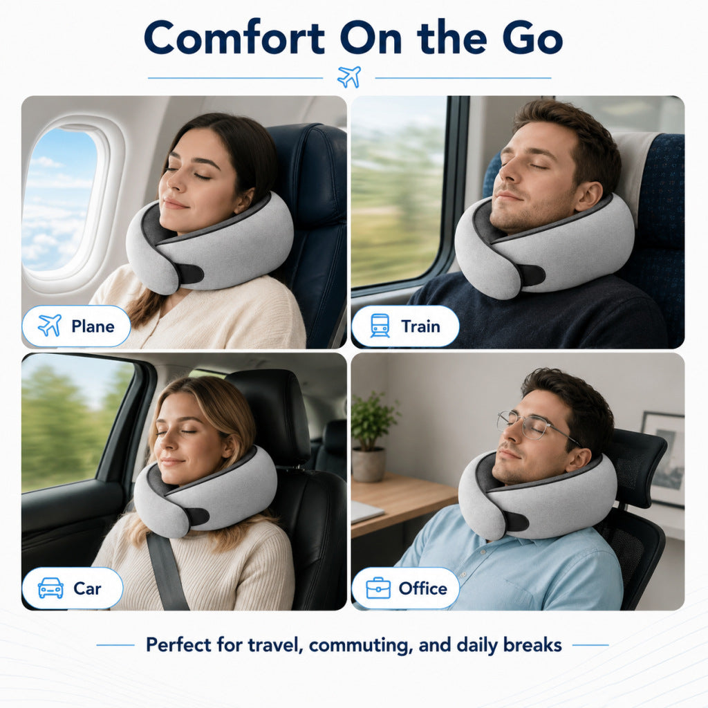 Nackenkissen aus Memory-Foam für Reisen