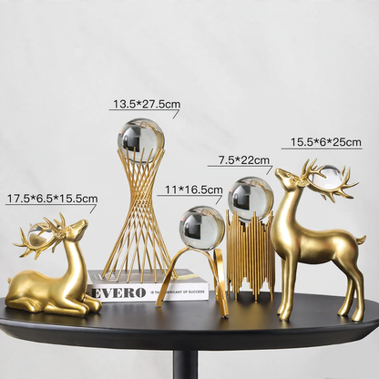 Kristallkugel-Dekofigur modernes Design Metall