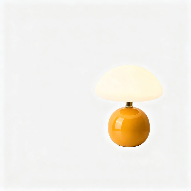 Pilztischlampe mit Keramikfuß, USB-betrieben