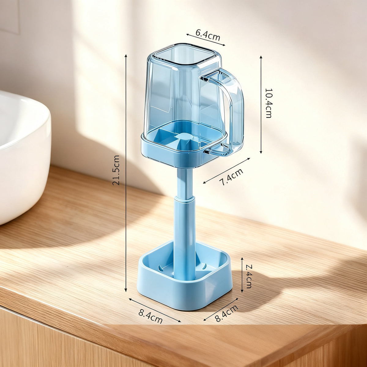 Zahnputzbecher mit verstellbarer Höhe, modernes Design