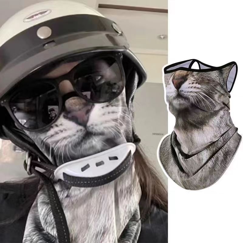 Fahrrad-Sonnenschutzmaske mit Tiermotiv