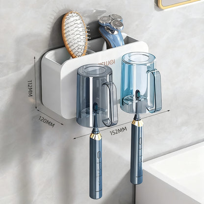 Zahnbürsten-Wandhalter mit Zahnpastaausprücker