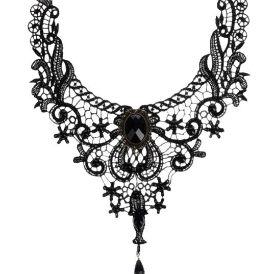 Choker-Halskette aus Stoff, schwarz, rot oder weiß