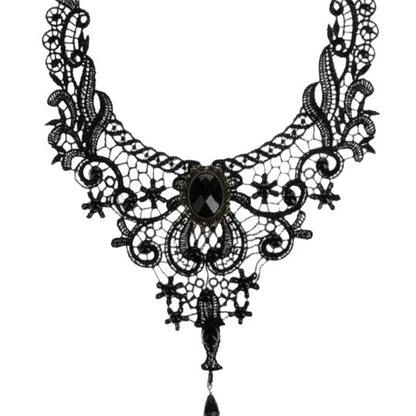 Choker-Halskette aus Stoff, schwarz, rot oder weiß