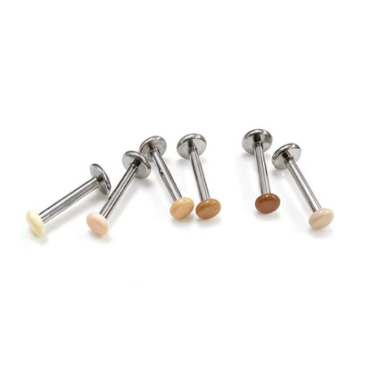 Ohrstecker aus Titanlegierung mit Zirkonia, Schraubverschluss