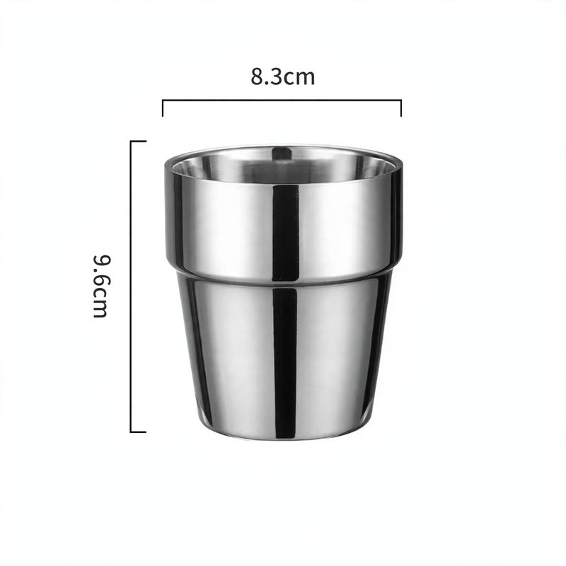 Doppelwandiger Edelstahlbecher, 175–260 ml