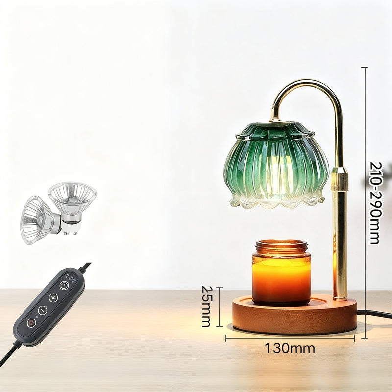 Wachsschmelz-Lampe mit Holzsockel