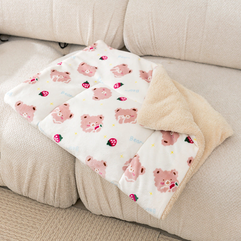 Flanell-Haustierdecke mit Cartoon-Motiven