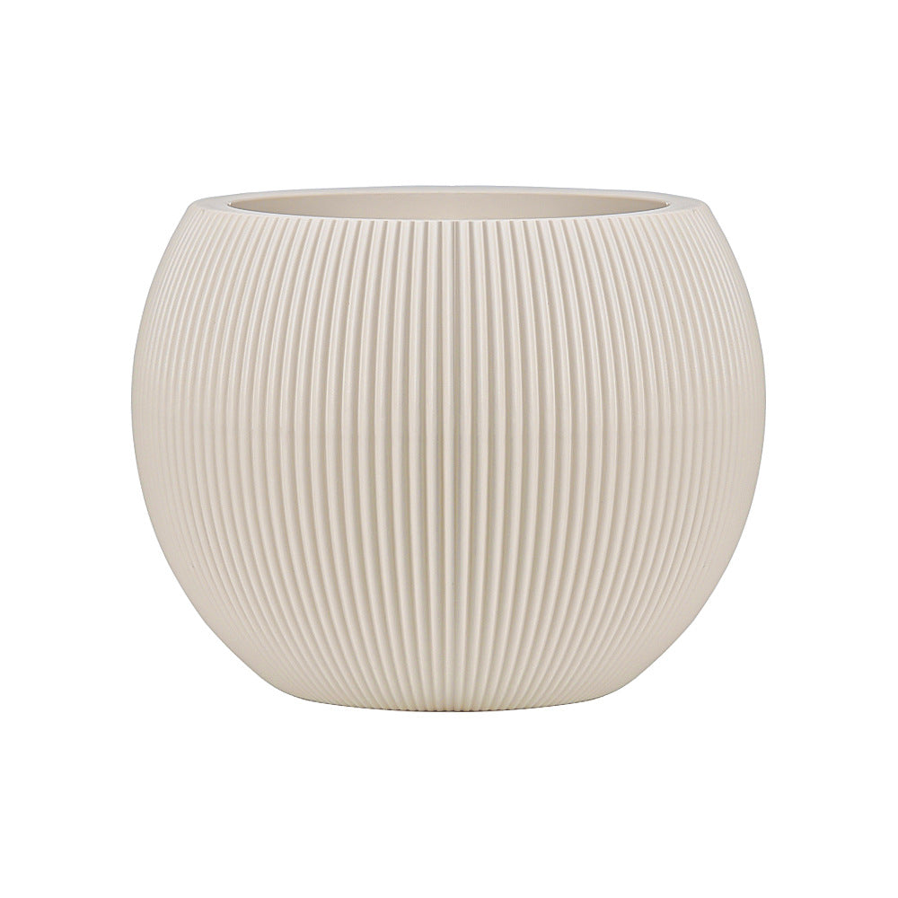 Keramikblumenvase, Landhausstil, Webstruktur