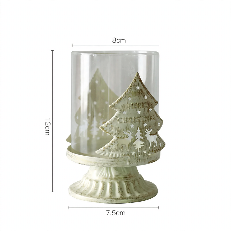 Kerzenständer aus Eisen und Glas, europäischer Stil