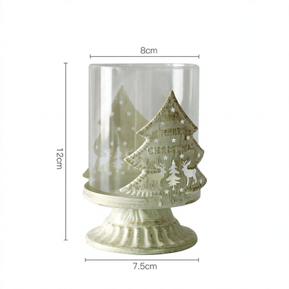 Kerzenständer aus Eisen und Glas, europäischer Stil