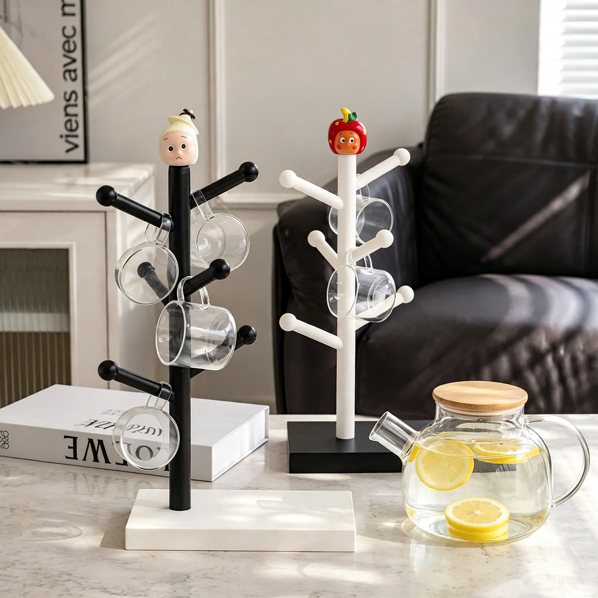 Apfel-Figuren Tassenständer mit Abtropfschale