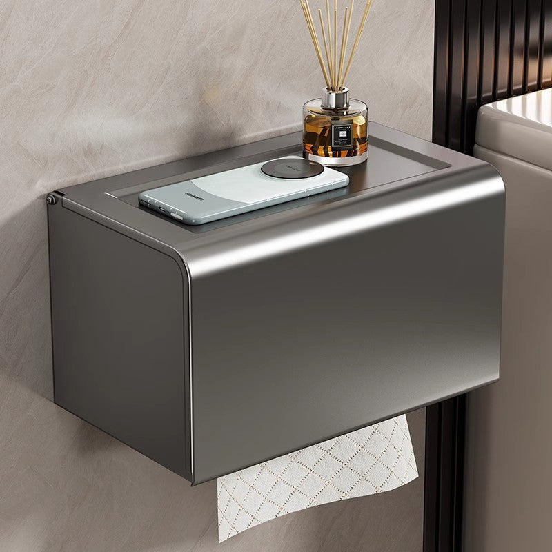 Wandmontierte Toilettenpapierbox aus Aluminium