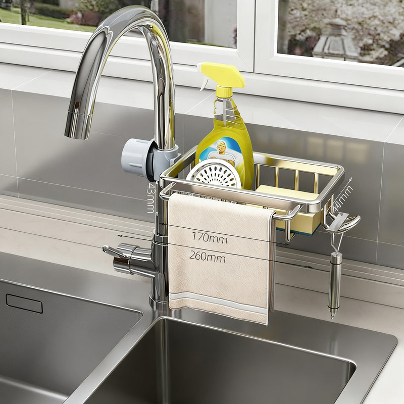 Aluminium-Ablagekorb für Wasserhahn und Spüle