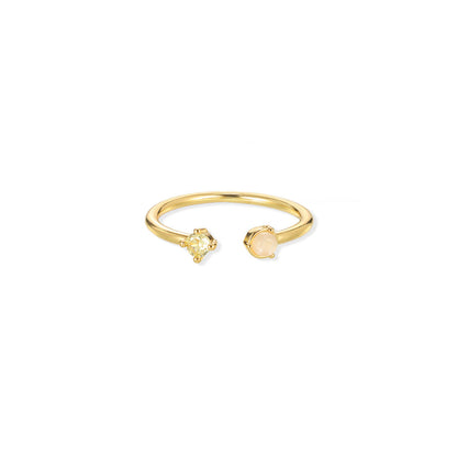 Geburtsstein-Ring, verstellbar