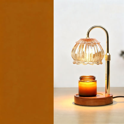 Wachsschmelz-Lampe mit Holzsockel