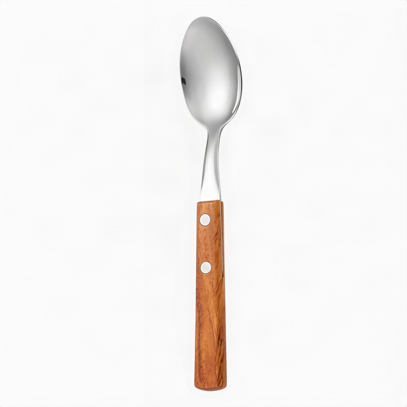 Besteckset 12-teilig, Edelstahl mit Holzgriff
