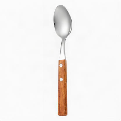 Besteckset 12-teilig, Edelstahl mit Holzgriff