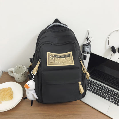 Doppelrucksack, Nylon, atmungsaktiv, mit Anhänger