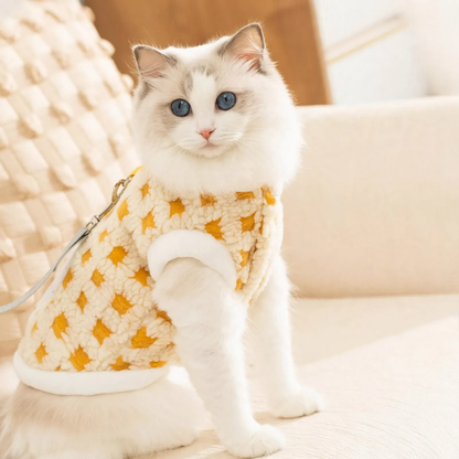 Katzen-Fleece-Pullover mit Uhr-Motiv, mehrere Größen