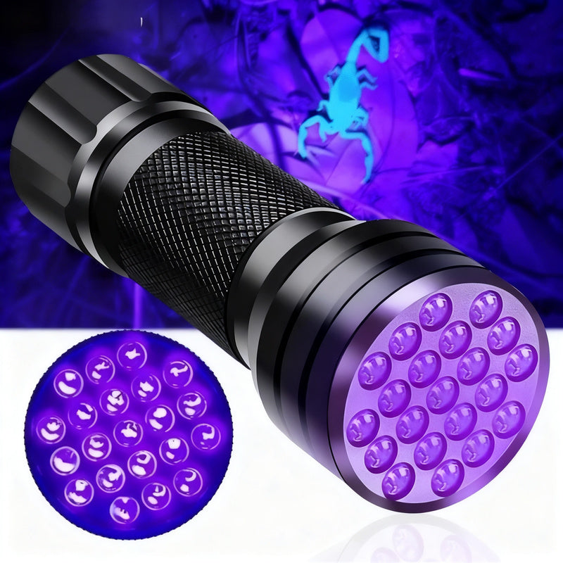UV-Taschenlampe mit Aluminium-Gehäuse