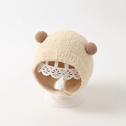 Kindermütze mit Ohrenklappen, gestrickt, warm