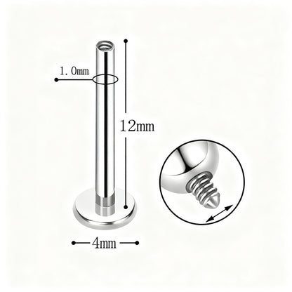 Titan-Piercingstab mit Innengewinde