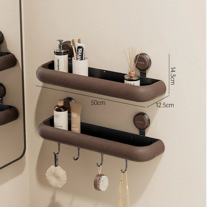 Badezimmer-Wandregal mit Saugnapf, ablaufbar
