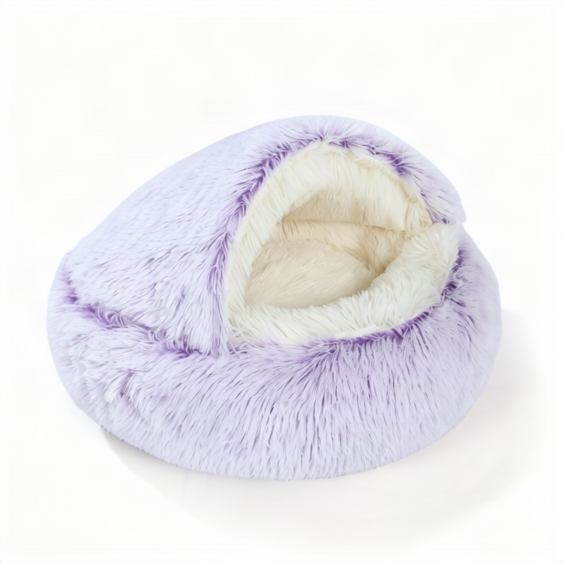 Flauschiges Katzenbett, rund, wärmend