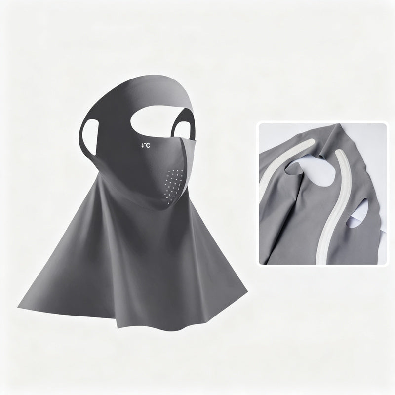 UV-Schutz-Gesichtsmaske mit Ohrschlaufen und Nackenschutz